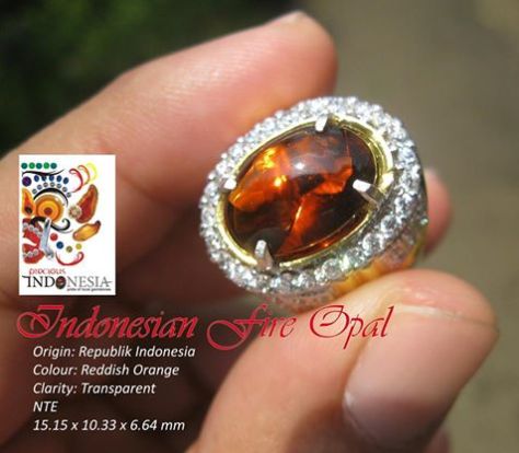 Brownish Red Indonesian Fire opal - Flamingo