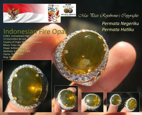 Ciri Khas Indonesian Fire Opal Greenish Yellow Colour